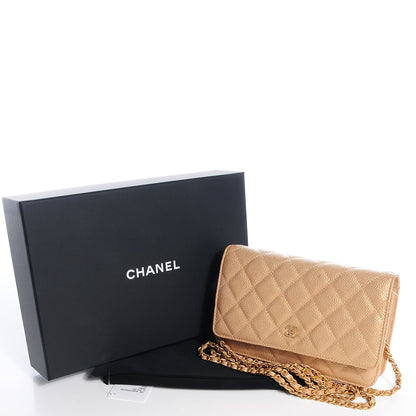 Chanel Caviar Quilted Wallet on Chain WOC Gold 5 of 9