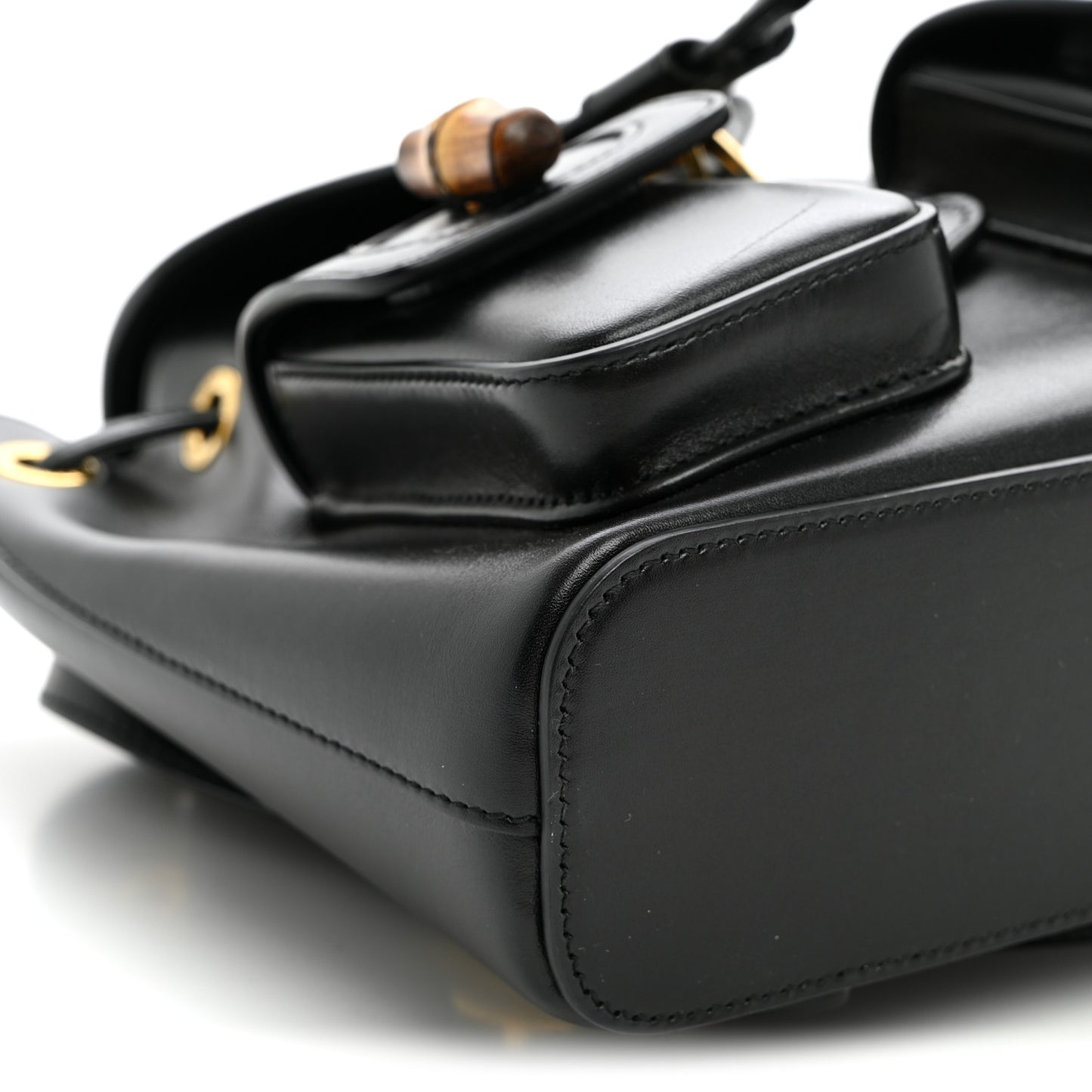 Calfskin Bamboo Backpack Black