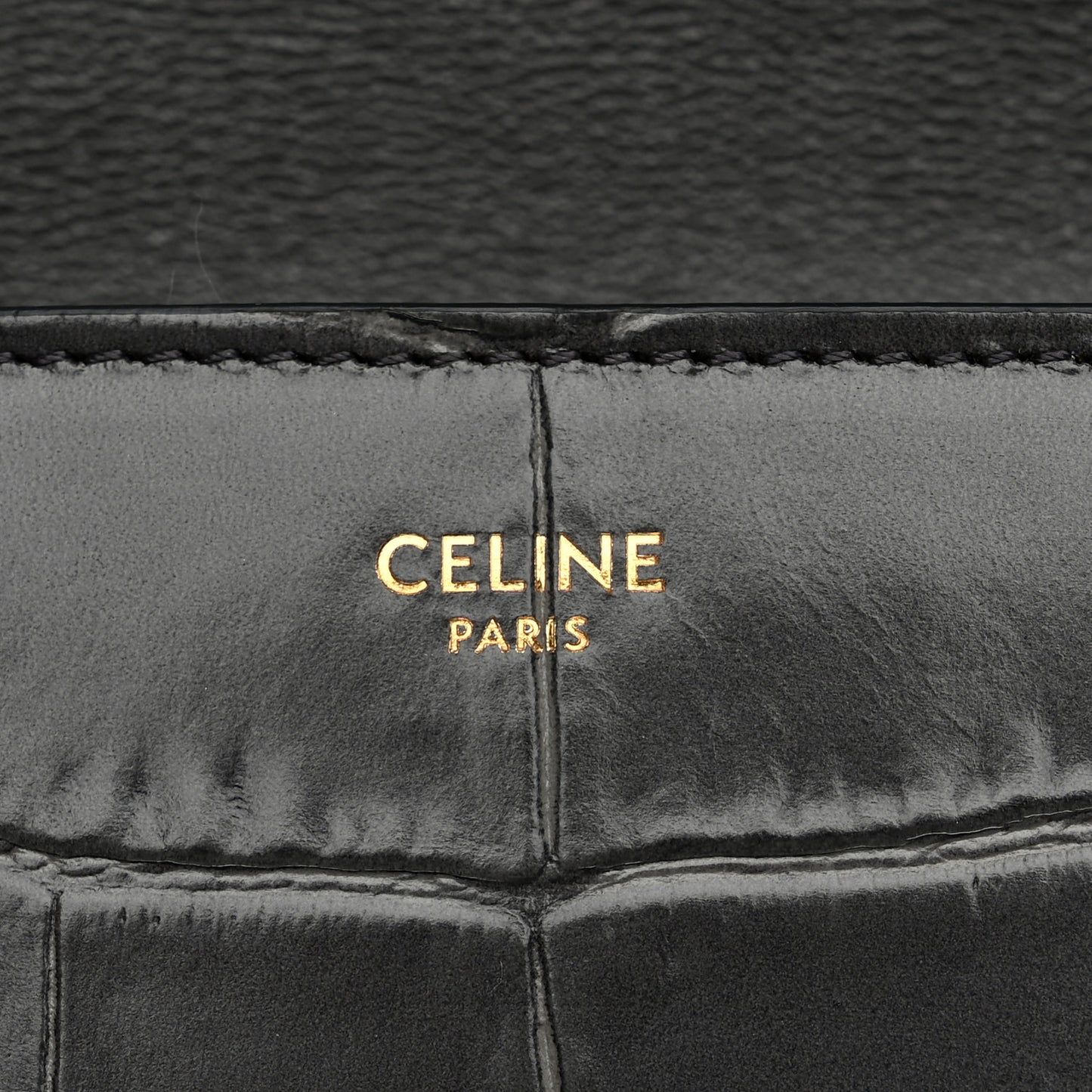 Calfskin Crocodile Embossed Medium Tassel Bag Anthracite