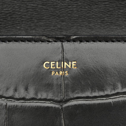 Celine Calfskin Crocodile Embossed Medium Tassel Bag Anthracite 6 of 10