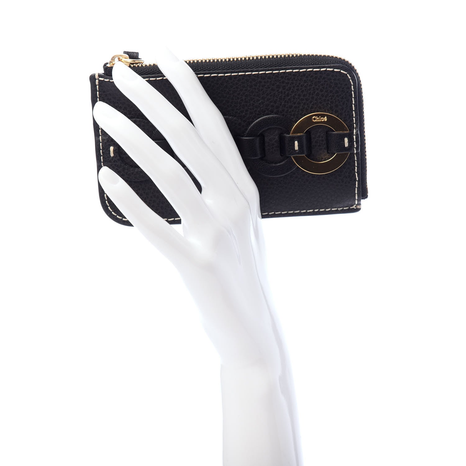 Chloe Grained Shiny Calfskin Small Darryl Coin Purse Black 2 of 6