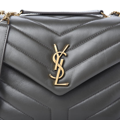 Saint Laurent Calfskin Y Quilted Monogram Small Loulou Chain Satchel Pebble 11 of 11