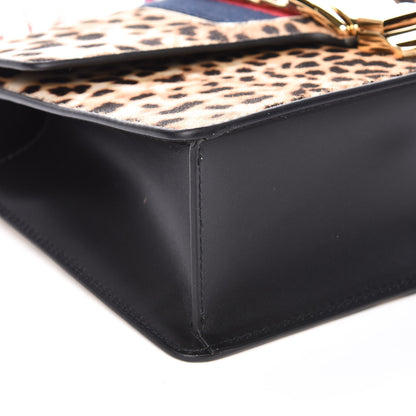 Gucci Calf Hair Leopard Print Small Sylvie Shoulder Bag Naturale Black 5 of 9
