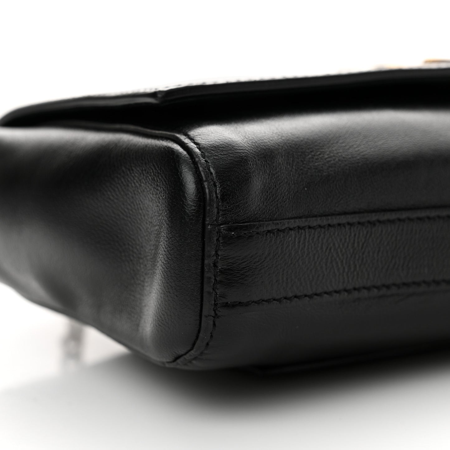 Smooth Calfskin Suede Small Reversible Monogram Kate Satchel Black