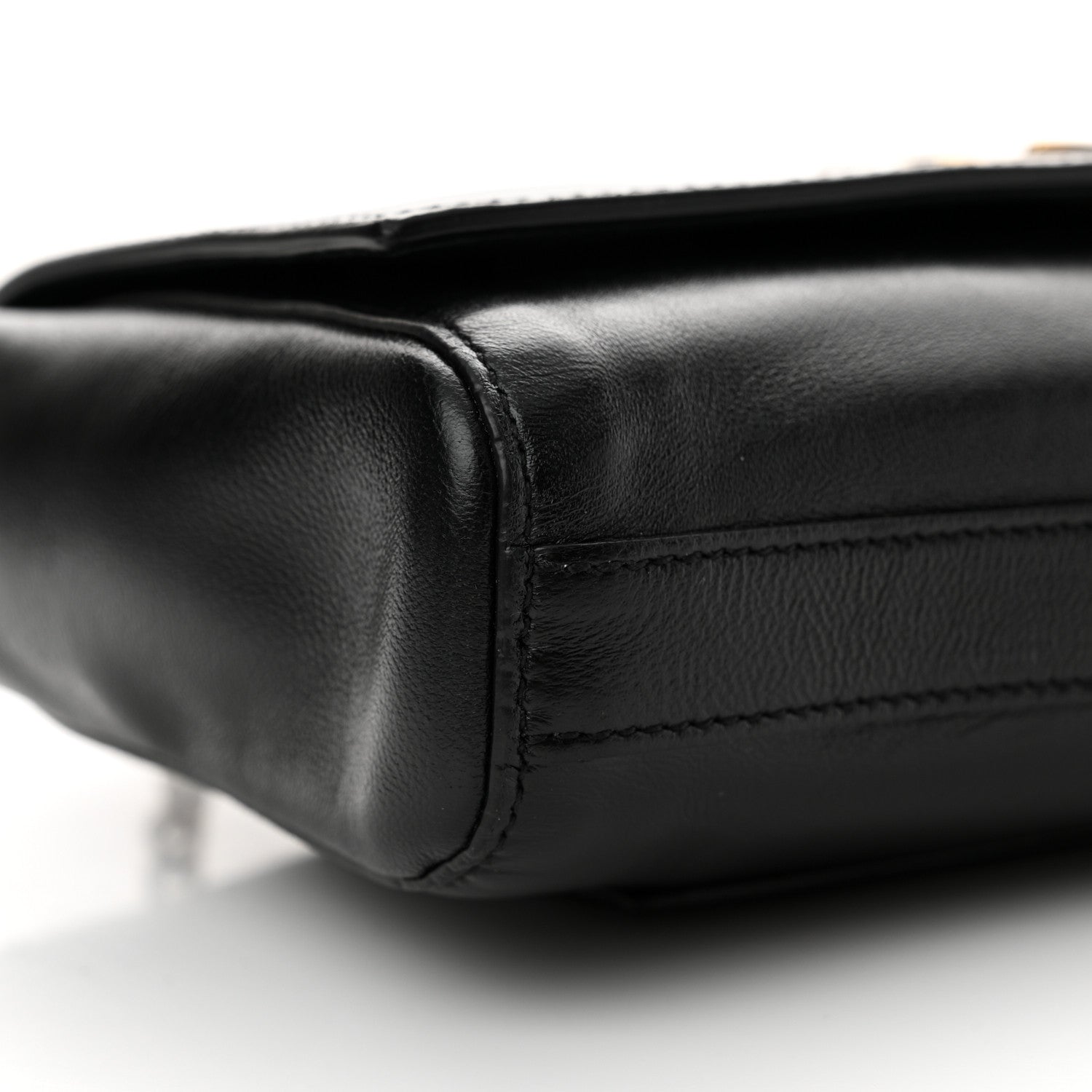 Saint Laurent Smooth Calfskin Suede Small Reversible Monogram Kate Satchel Black 13 of 18