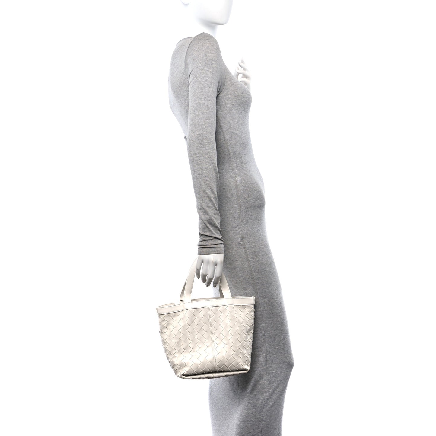 Nappa Intrecciato Small Flip Flap Tote Chalk