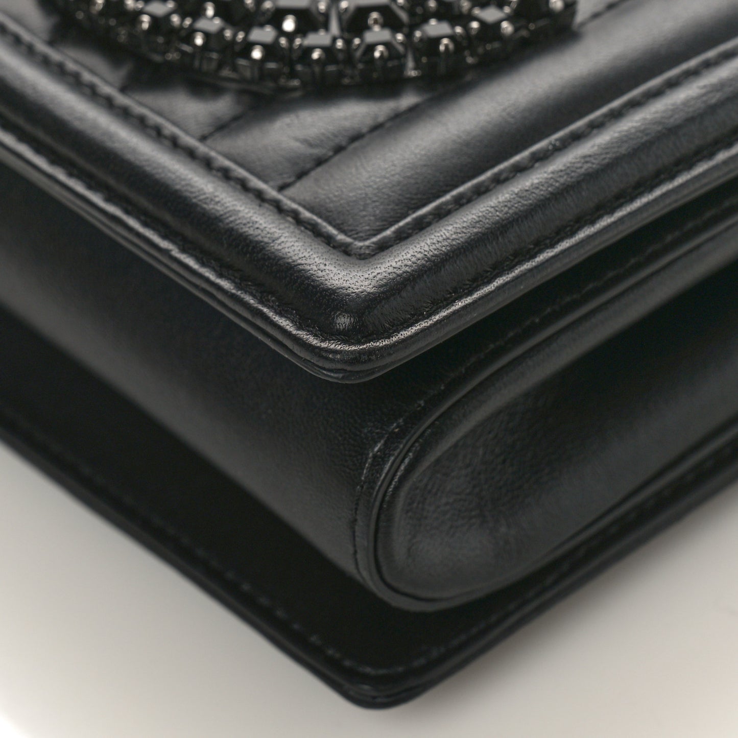 DOLCE &amp; GABBANA Nappa Quilted DG Shoulder Bag Black