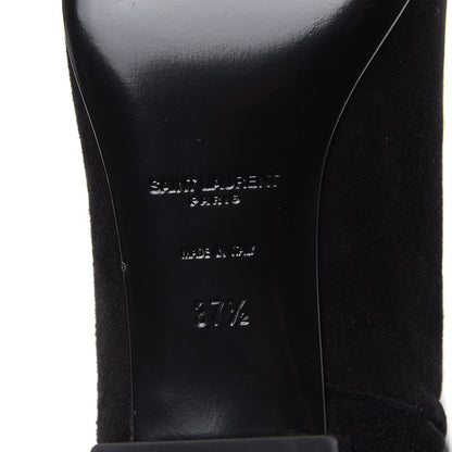 Saint Laurent Suede Goatskin BB 20 Over The Knee Fringed Boots 37.5 Black 6 of 7
