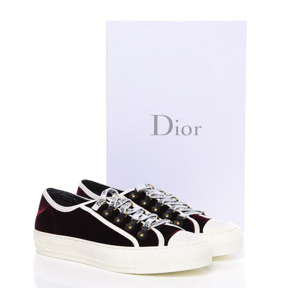 Christian Dior Velvet Walk'N'Dior Low Top Sneakers 40 Deep Amaranth 10 of 13