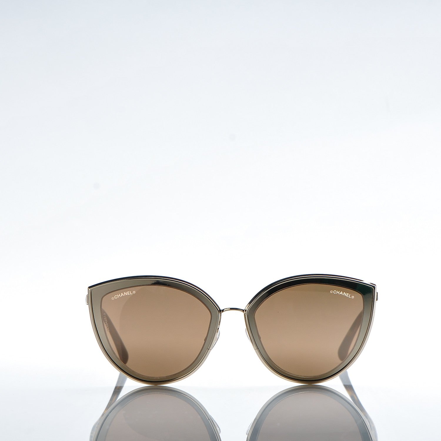 Chanel Metal Cat Eye Sunglasses 4222 Gold 2 of 9