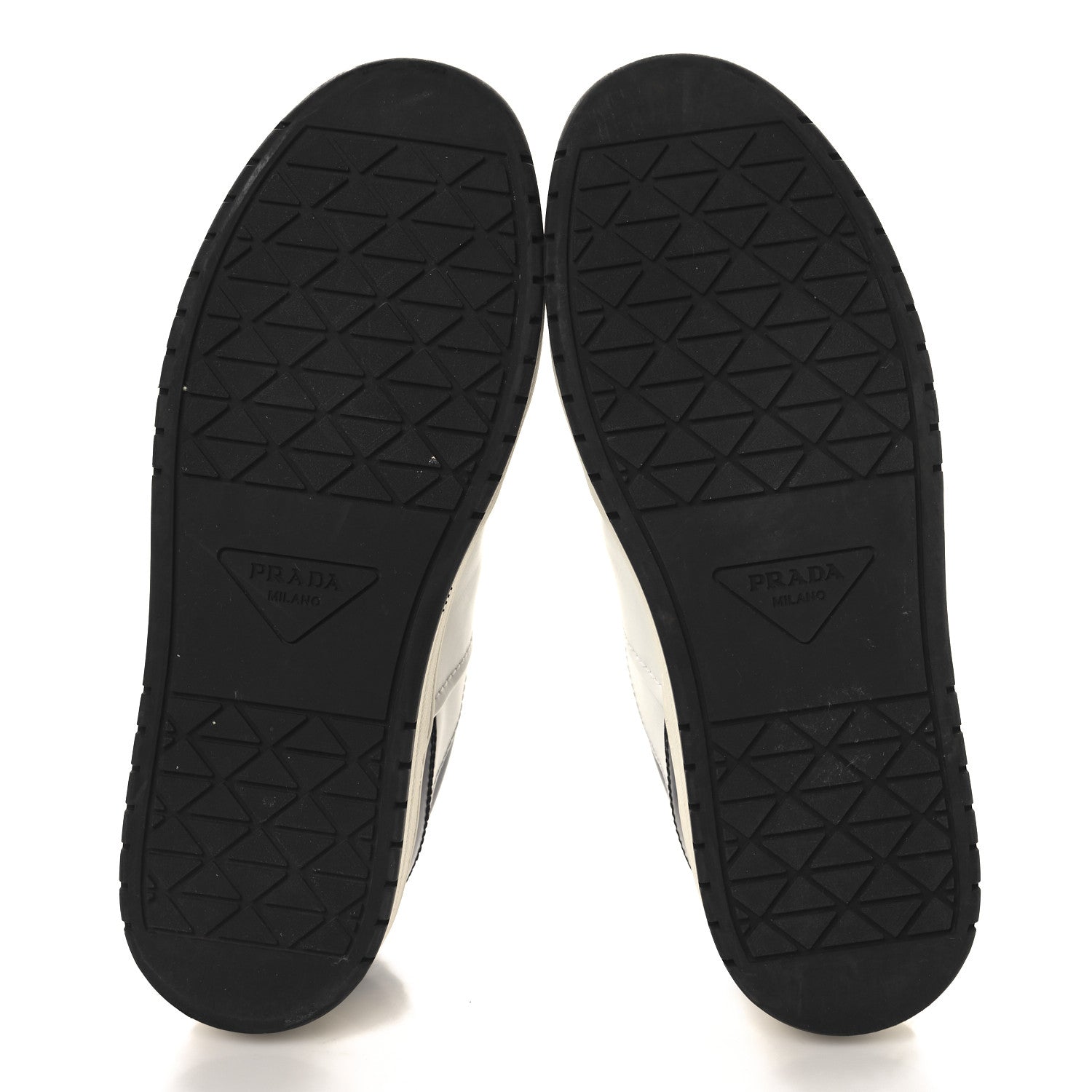 Prada Vitello Sport Spazzolato Rois Triangle Logo Womens Downtown Low Top 30mm Sneakers 37 White Black 6 of 10