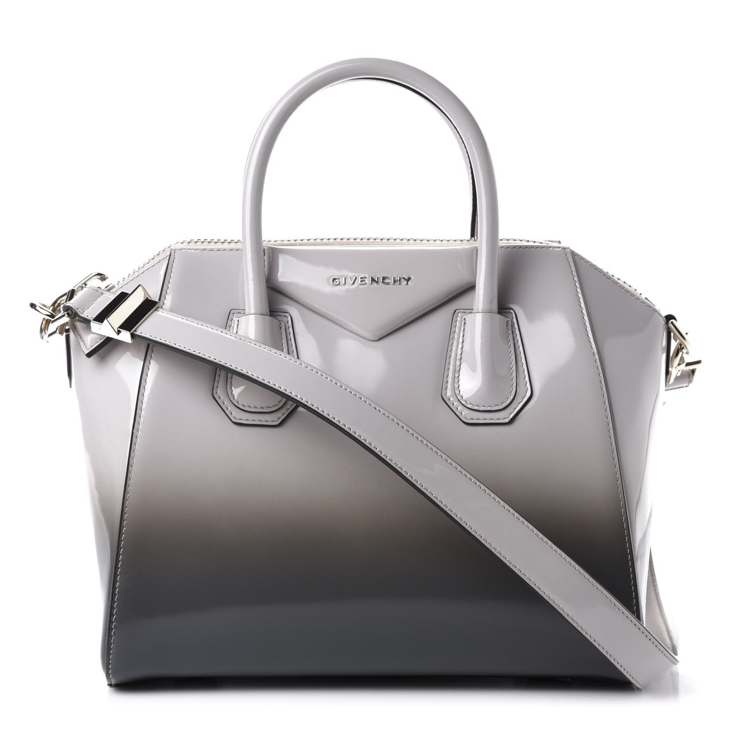 Patent Lambskin Degrade Small Antigona Grey