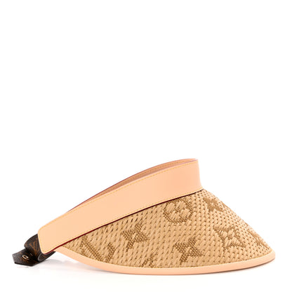 Louis Vuitton Calfskin Raffia Monogram Strawgram Visor Natural 5 of 10