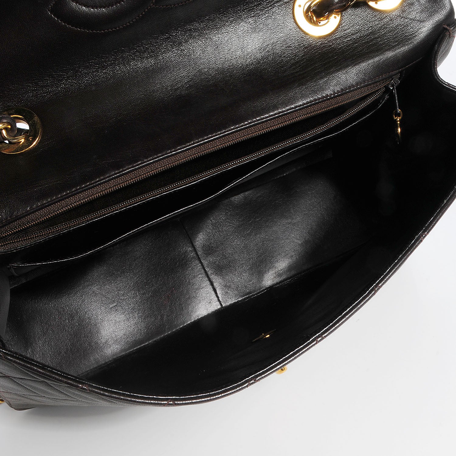 Chanel Lambskin Quilted XL Jumbo Flap Brown 5 of 10