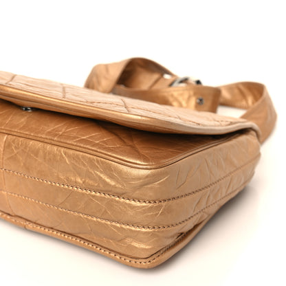 Chanel Aged Calfskin Quilted Vintage Ligne Messenger Flap Gold 9 of 11