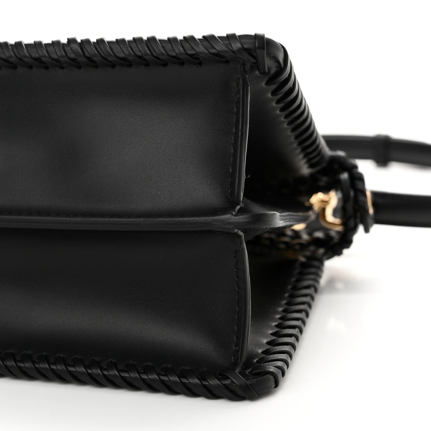 Vitello King Shiny Nappa Intreccio Petite Peekaboo I SEE U Satchel Black