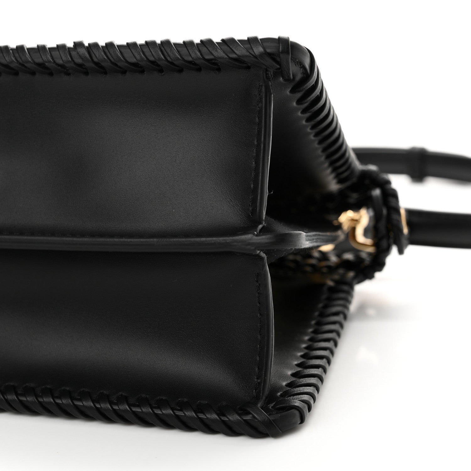 Fendi Vitello King Shiny Nappa Intreccio Petite Peekaboo I SEE U Satchel Black 10 of 10