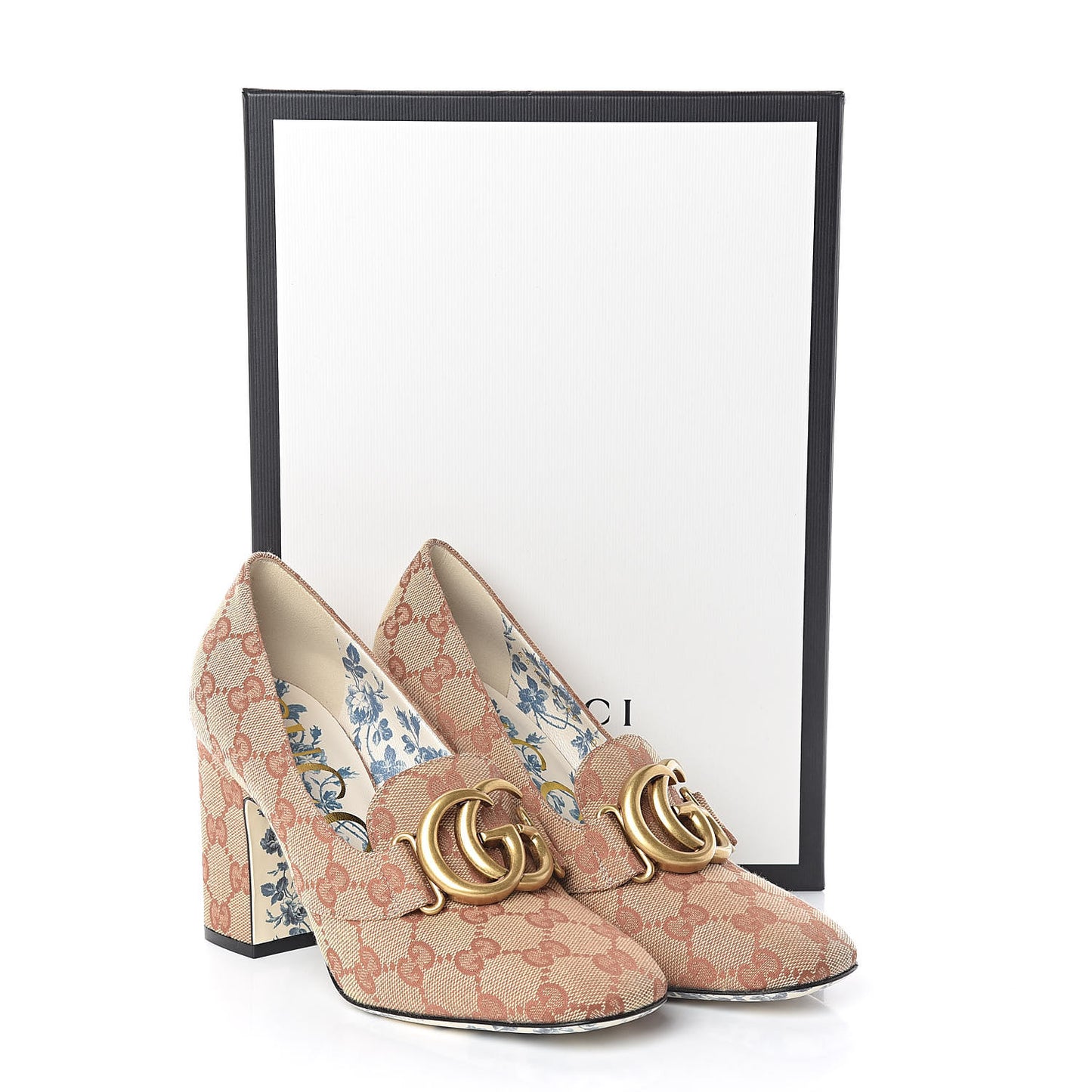 Monogram GG Victoire 95mm Loafer Pumps 36 Beige Ruggine
