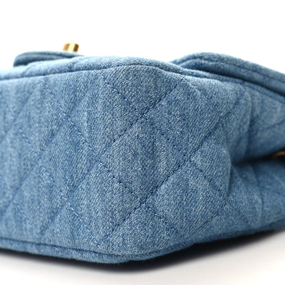 Chanel Denim Quilted Mini Pearl Crush Flap Blue 10 of 11