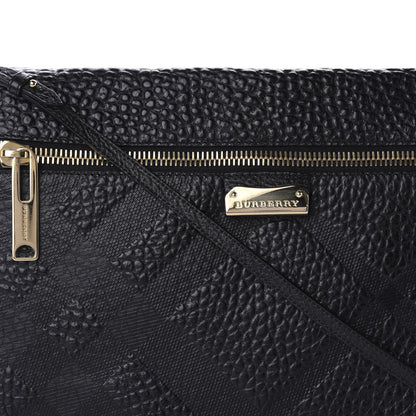 Burberry Signature Grain Calfskin Check Embossed Medium Balmoral Clutch Bag Black 9 of 9