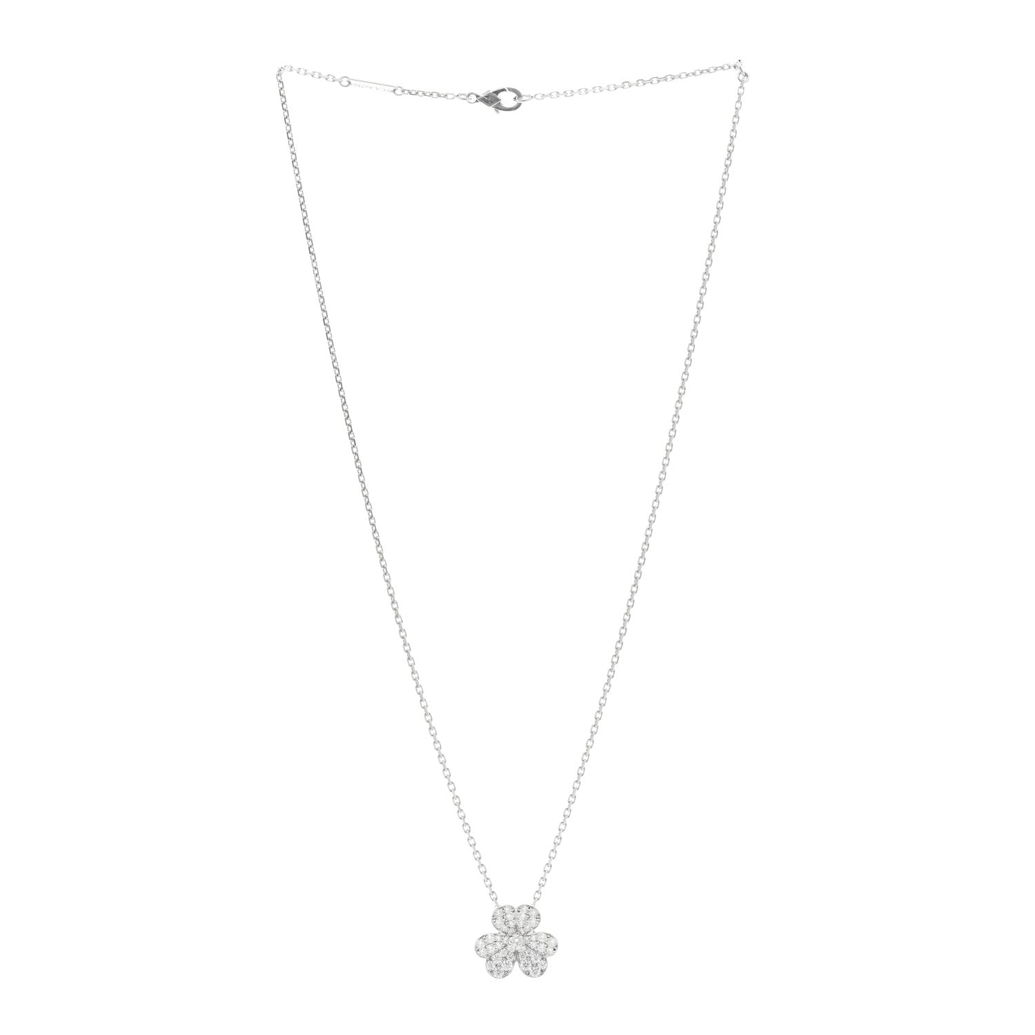 Van Cleef & Arpels 18K White Gold Diamond Small Frivole Pendant Necklace 3 of 5