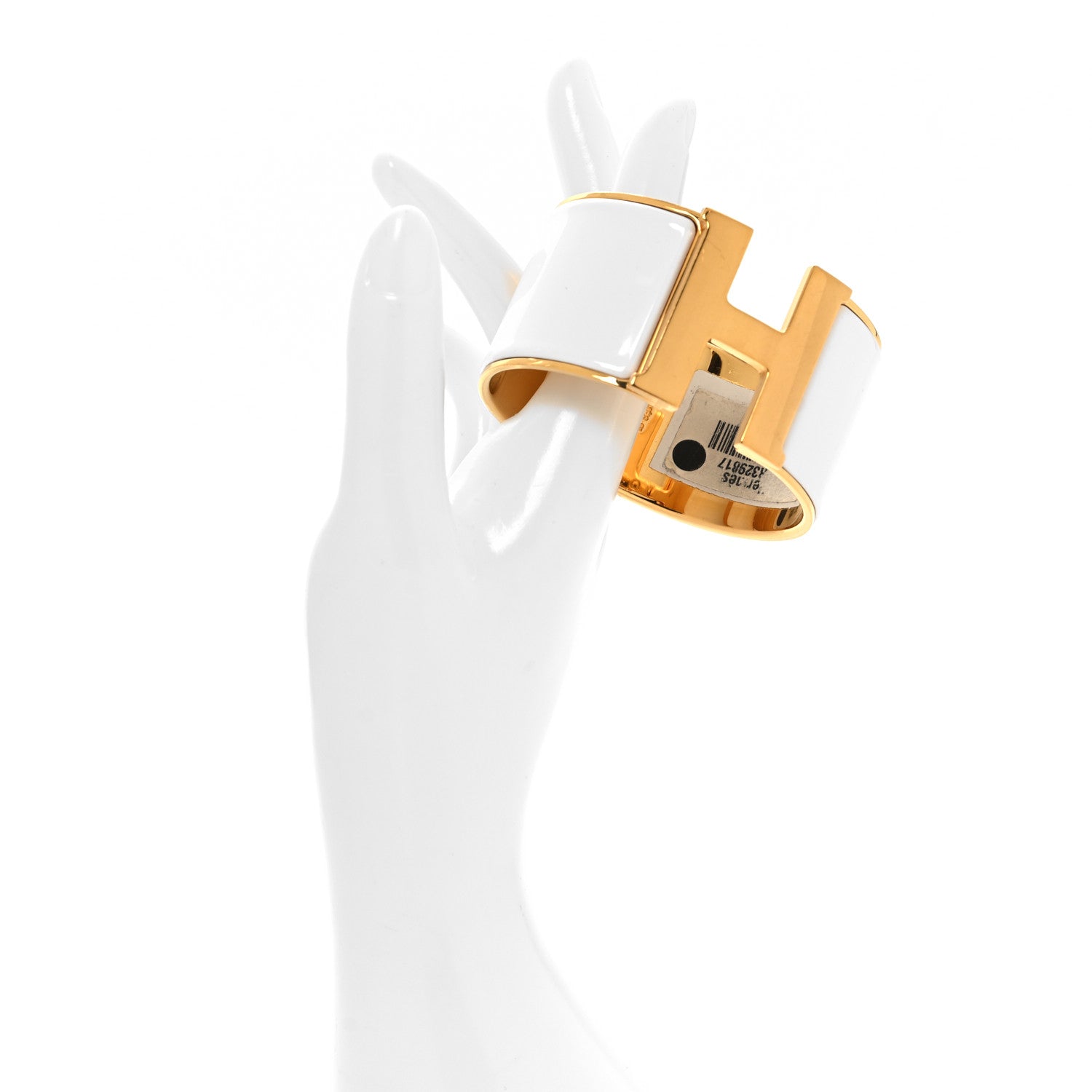 Hermes Enamel Extra Wide Clic Clac H Bracelet PM White 2 of 4