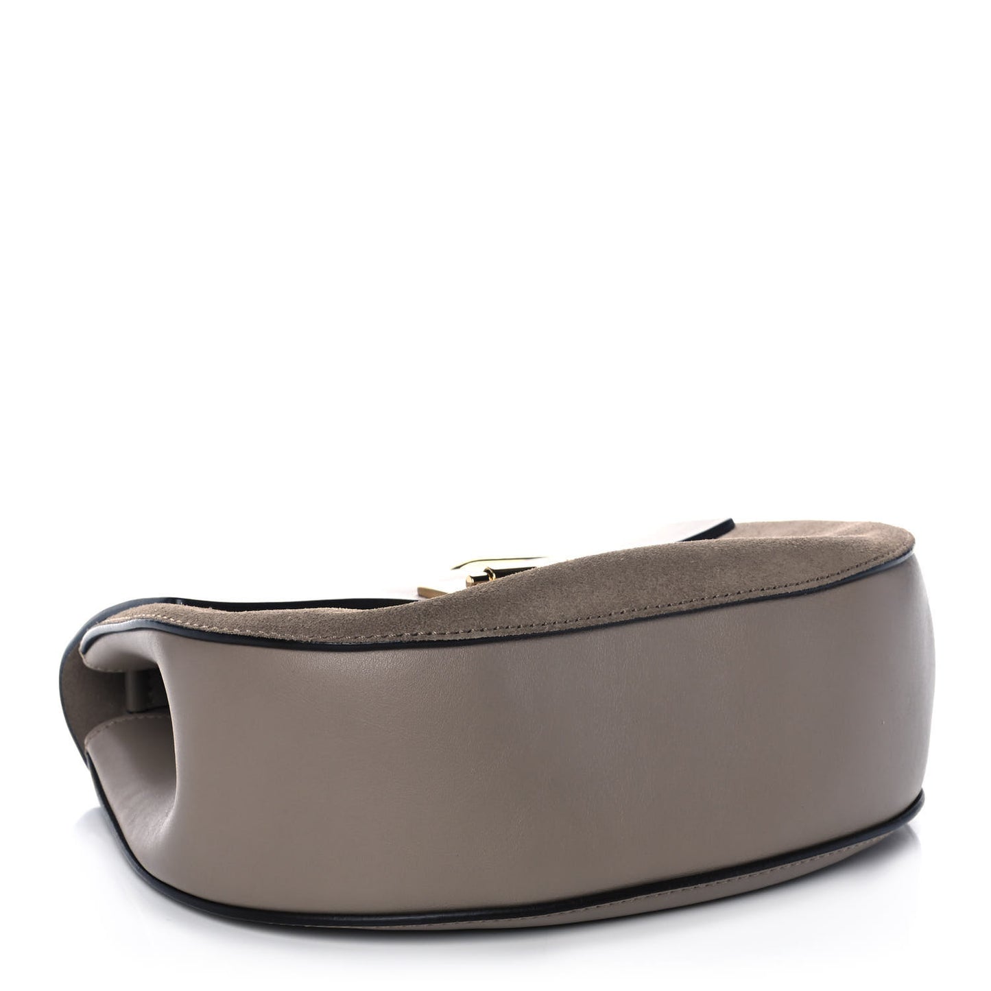 Suede Smooth Calfskin Drew Shoulder Bag Motty Grey