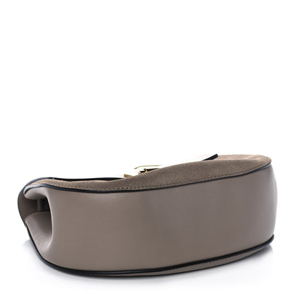 Chloe Suede Smooth Calfskin Drew Shoulder Bag Motty Grey 4 of 13