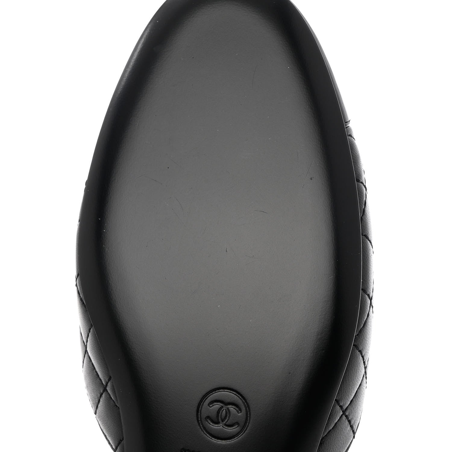 Chanel Patent Lambskin Quilted Cap Toe Ballerina Flats 38.5 Black 9 of 11