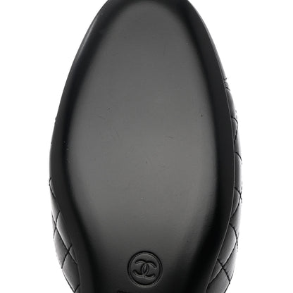 Chanel Patent Lambskin Quilted Cap Toe Ballerina Flats 38.5 Black 9 of 11
