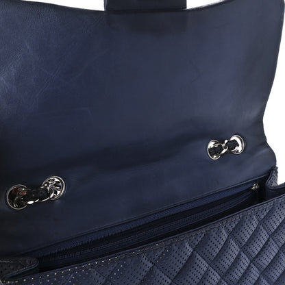 Chanel Lambskin Perforated Jumbo Single Flap Blue 11 of 15