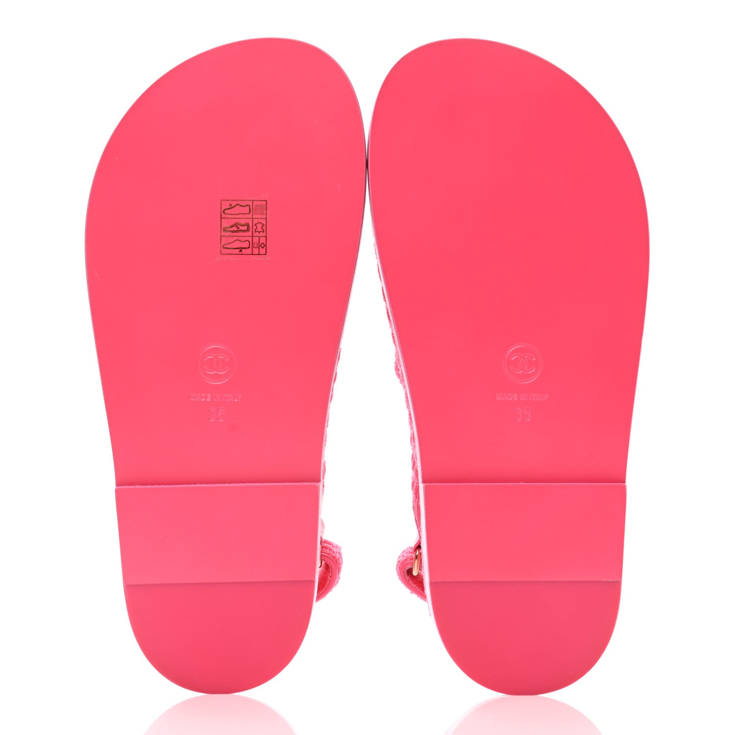 Chanel Knit Fabric Velcro Dad Sandals 35 Pink 5 of 9