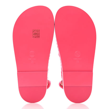 Chanel Knit Fabric Velcro Dad Sandals 35 Pink 5 of 9