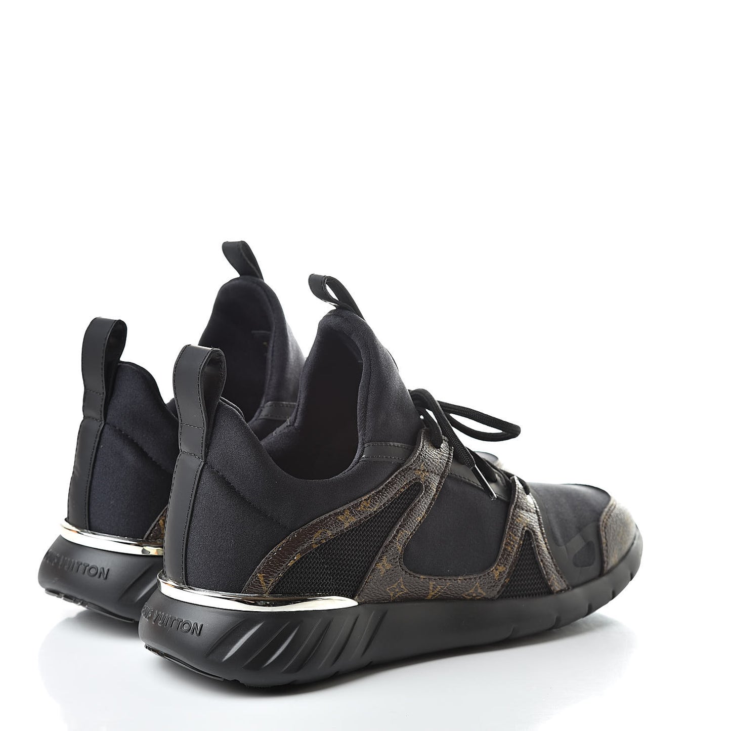 Technical Nylon Monogram Rubber Aftergame Sneakers 38 Black