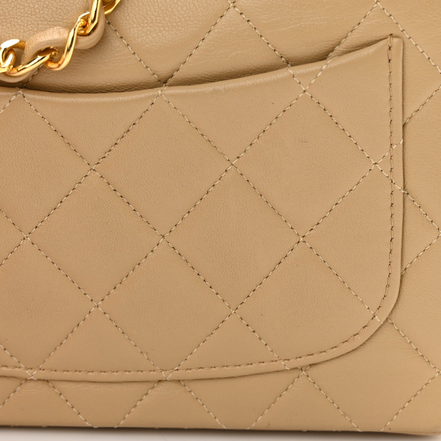 Chanel Lambskin Quilted Mini Square Flap Beige 14 of 14