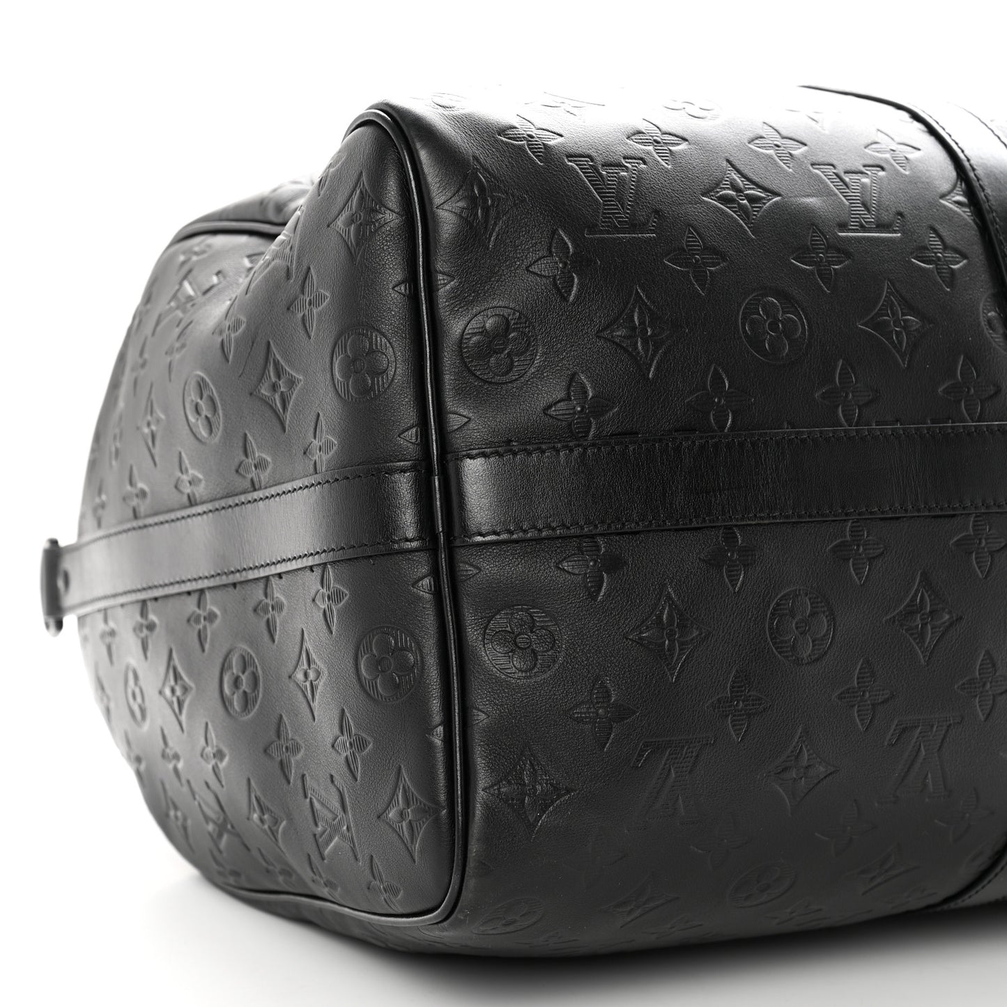 Calfskin Shadow Monogram Keepall Bandouliere 50 Black