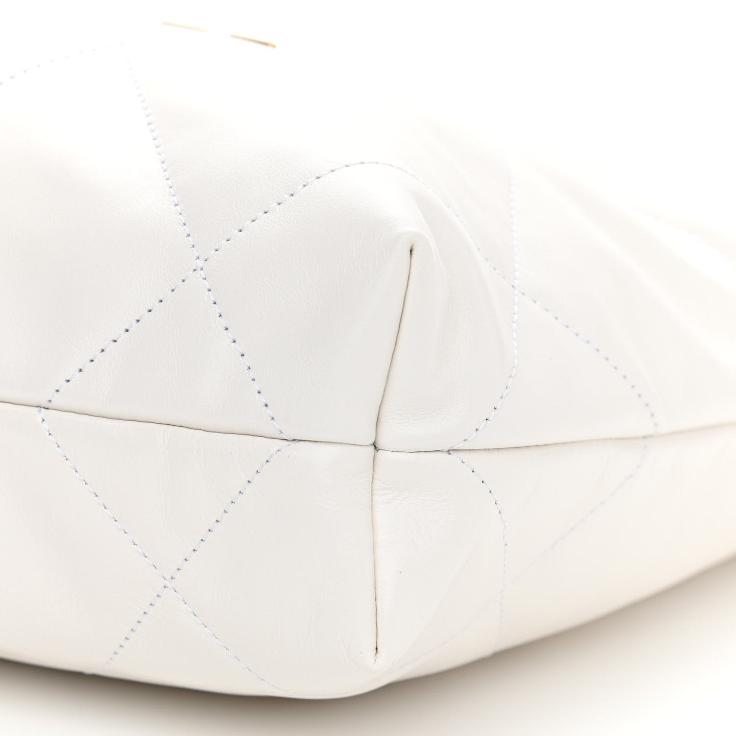 Shiny Calfskin Quilted Small Chanel 22 White