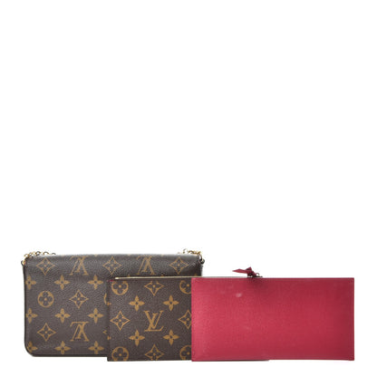 Louis Vuitton Monogram Pochette Felicie Chain Wallet Fuchsia 5 of 14