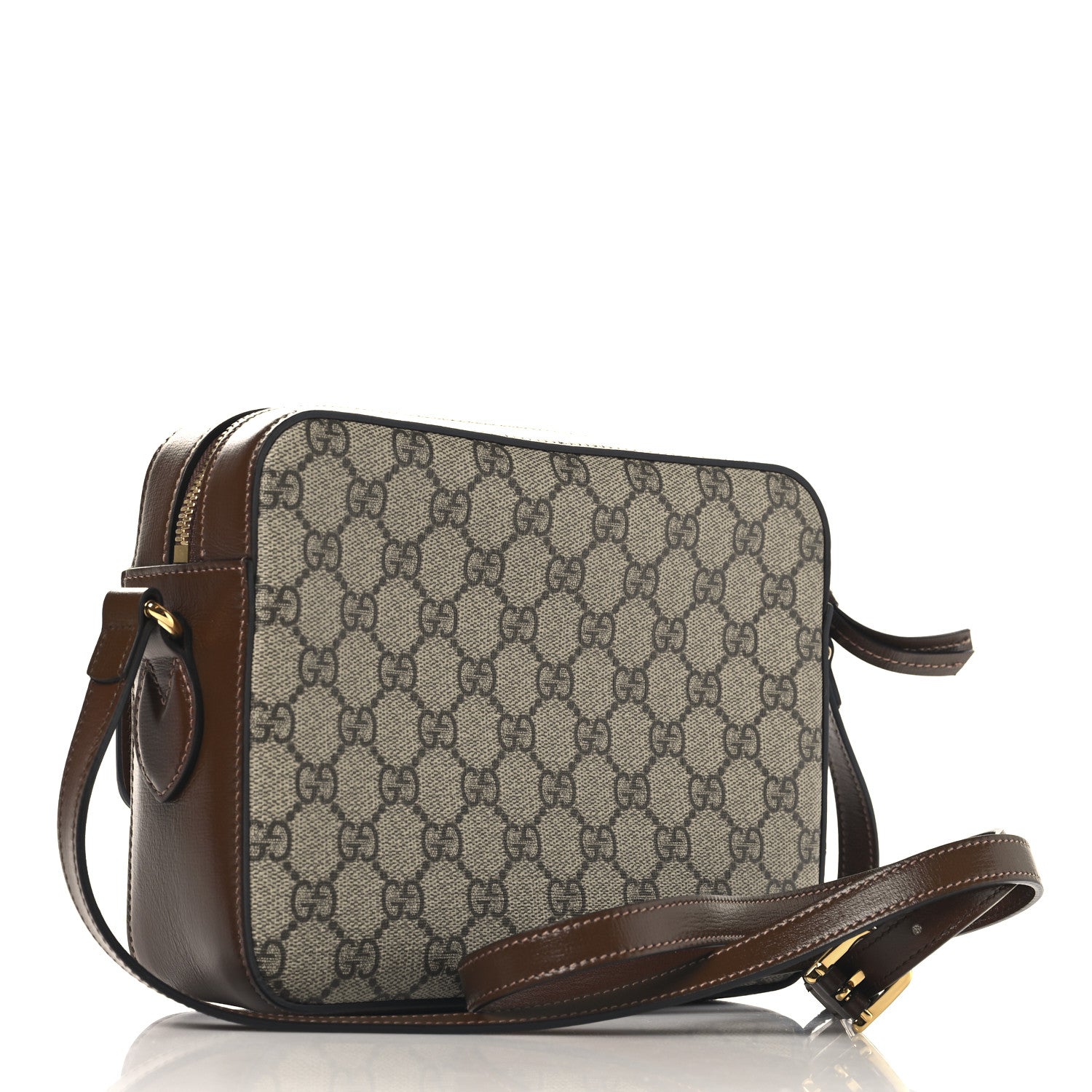 Gucci GG Supreme Monogram Small Horsebit 1955 Shoulder Bag Beige Brown Sugar 3 of 12
