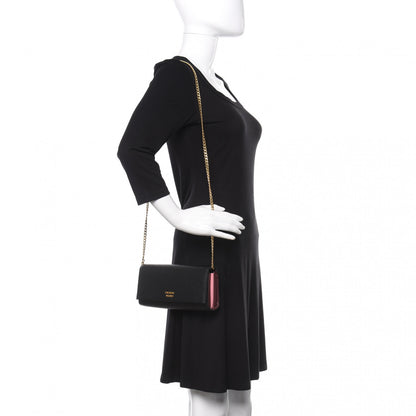Prada City Calfskin Saffiano Pochette Black Granato 2 of 9