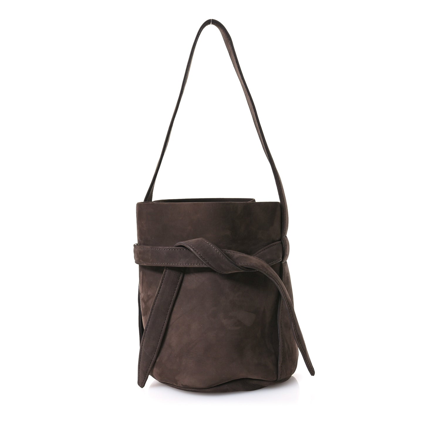 Nubuck Mini Leo Bucket Bag Umber