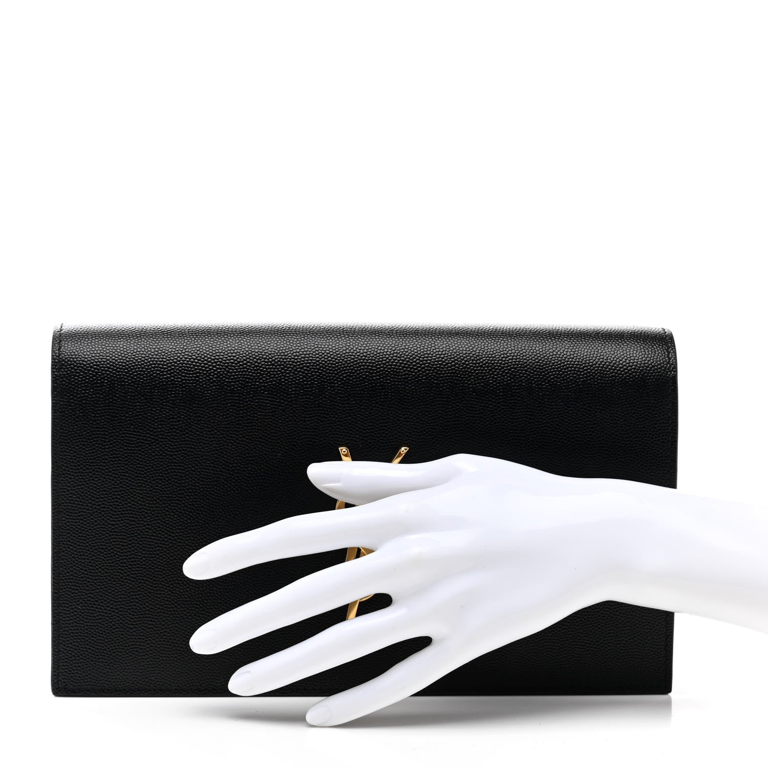 Saint Laurent Grain De Poudre Classic Monogram Kate Clutch Black 2 of 7