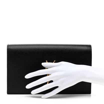 Saint Laurent Grain De Poudre Classic Monogram Kate Clutch Black 2 of 7
