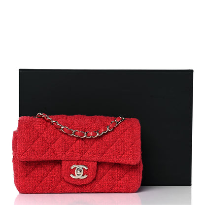 Chanel Tweed Quilted Mini Rectangular Flap Red 10 of 10