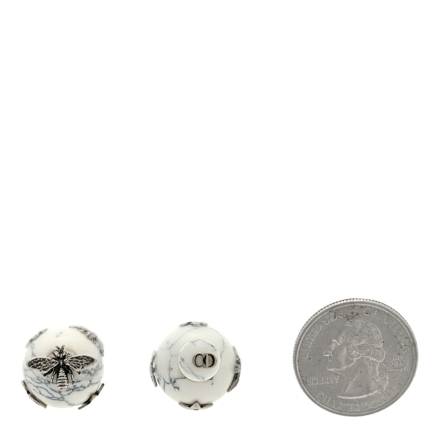 Marble Mise En Dior Tribal Bee Earrings White