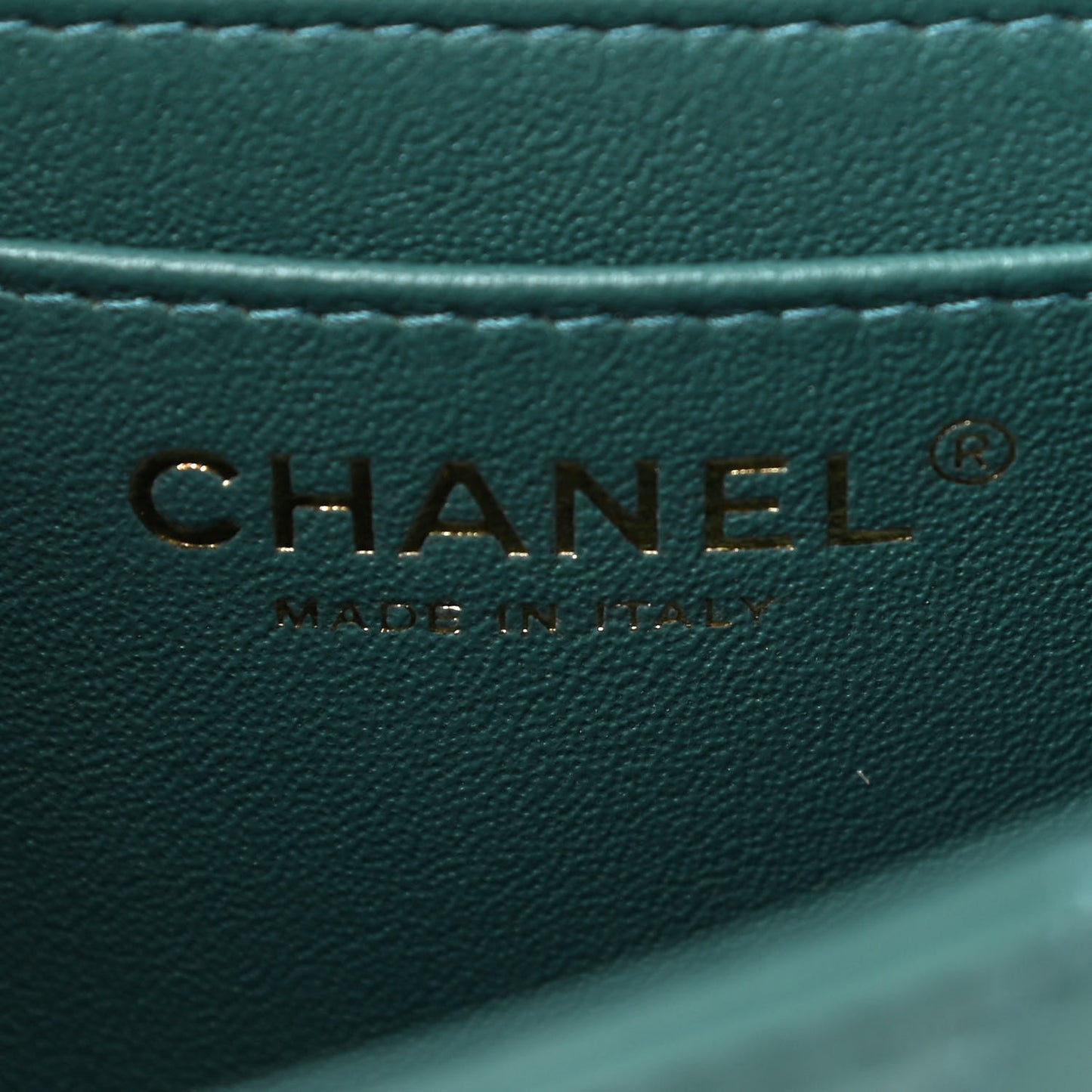 Lambskin Quilted Mini Rectangular Flap Dark Green