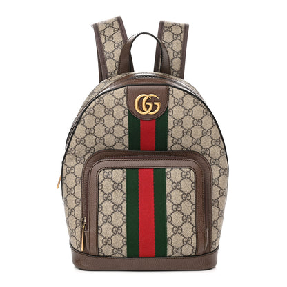 Gucci GG Supreme Monogram Calfskin Web Small Ophidia Day Backpack Beige Ebony New Acero 1 of 10