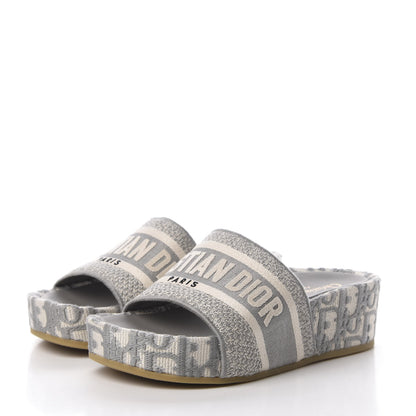 Christian Dior Oblique D-Way Platform Sandal 35 Grey Stone 3 of 7