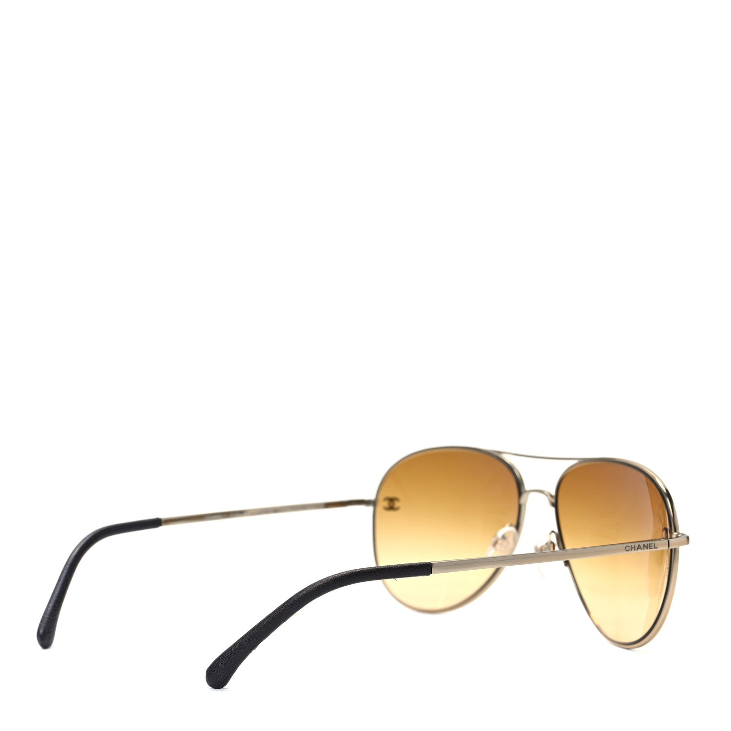 Chanel Aviator CC Sunglasses 4189-T-Q Gold 4 of 6