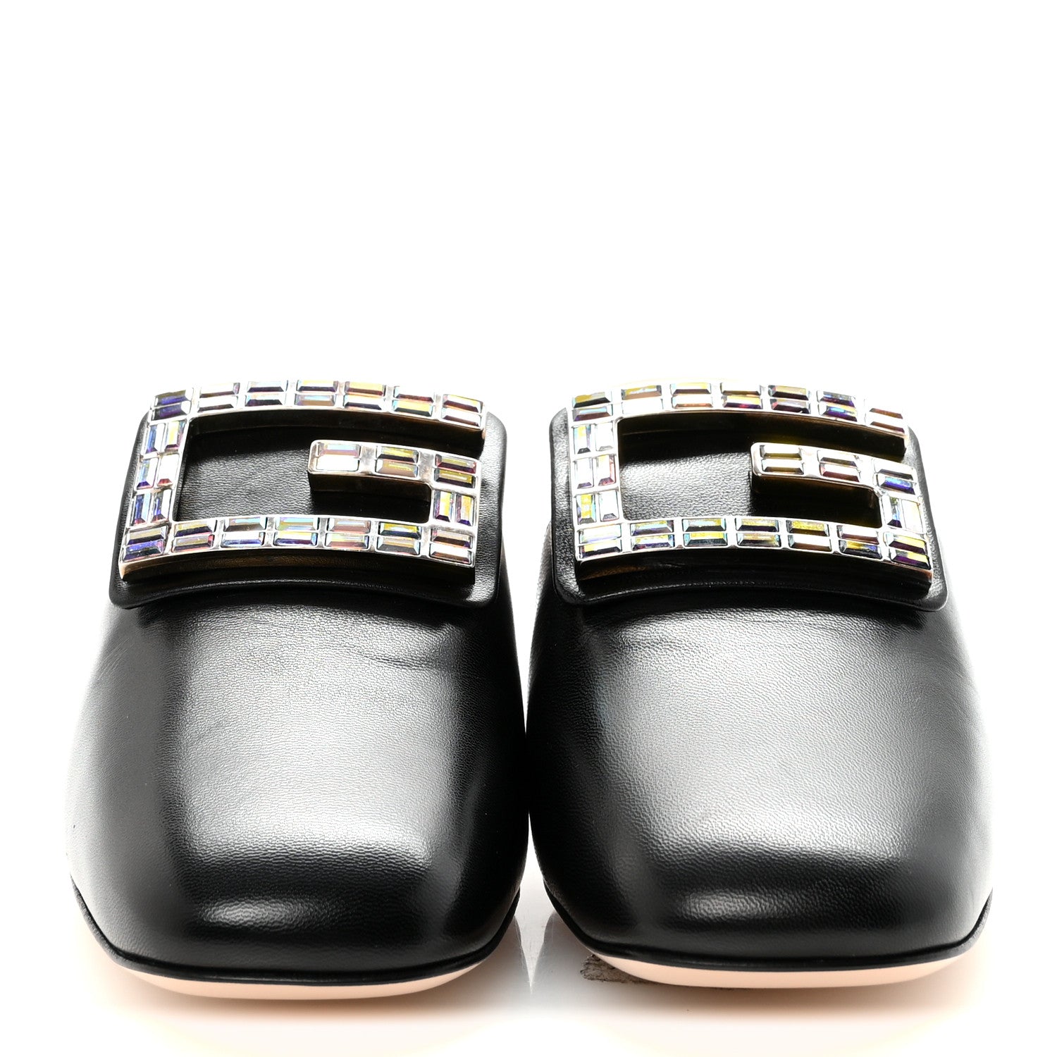Gucci Malaga Kid Crystal Square G Madelyn 60mm Mules 37.5 Black 3 of 10